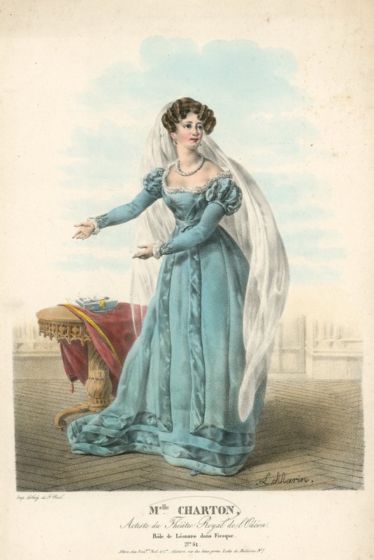 Mrs Charton, artiste du Theatre Royal de lOdeon, i rollen som Leonore i Fiesque av English School
