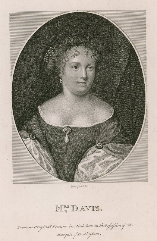 Mrs Davis, fra et originalt bilde i miniatyr i besittelse av markisen av Buckingham av English School