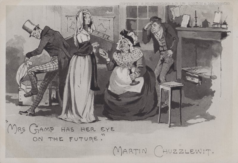 Fru Gamp, Martin Chuzzlewit (s/hvitt bilde) av English School