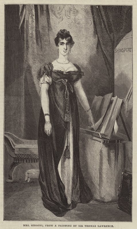 Fru Siddons, fra et maleri av Sir Thomas Lawrence (gravering) av English School