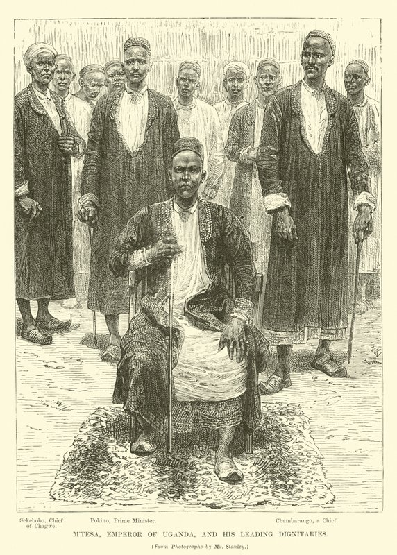 Mtesa, keiser av Uganda, og hans ledende dignitærer av English School
