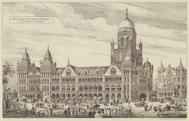 Kommunale bygninger, Bombay (gravering) av English School