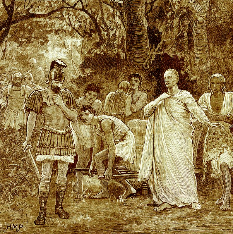 Murder of Cicero, illustrasjon fra Cassells Illustrated Universal History av Edward Ollier, utgitt 1890 (digitalt forbedret bilde) av English School