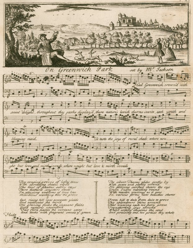 Musikalsk partitur: On Greenwich Park, satt av Mr Jackson av English School