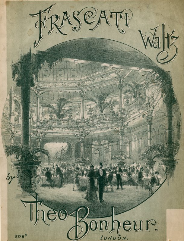 Musikalsk partitur for Frascati Waltz av Theo Bonheur av English School
