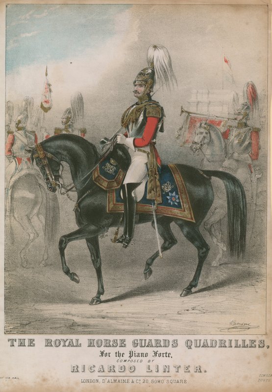 Musikalsk partitur for The Royal Horse Guards Quadrilles av English School