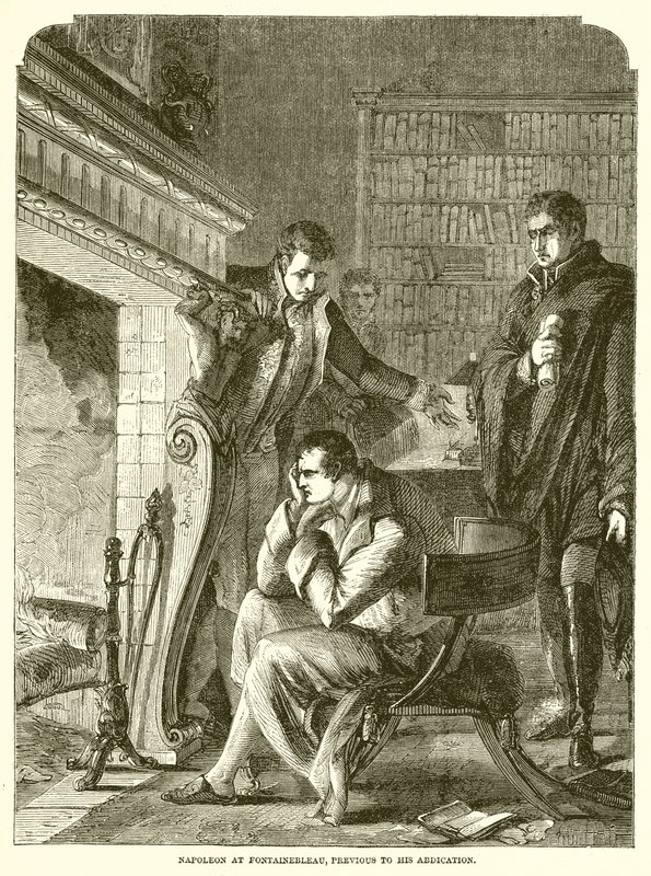Napoleon ved Fontainebleau, før hans abdikasjon av English School