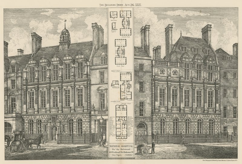 National Hospital for the Deformed, Great Portland Street og Bolsover Street av English School