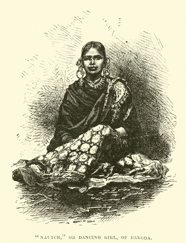 Nautch, eller dansende jente, fra Baroda av English School