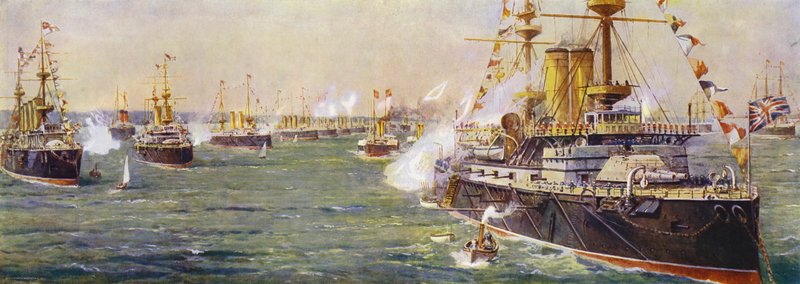 Sjøforsvar ved Spithead for Diamond Jubilee of Queen Victoria av English School
