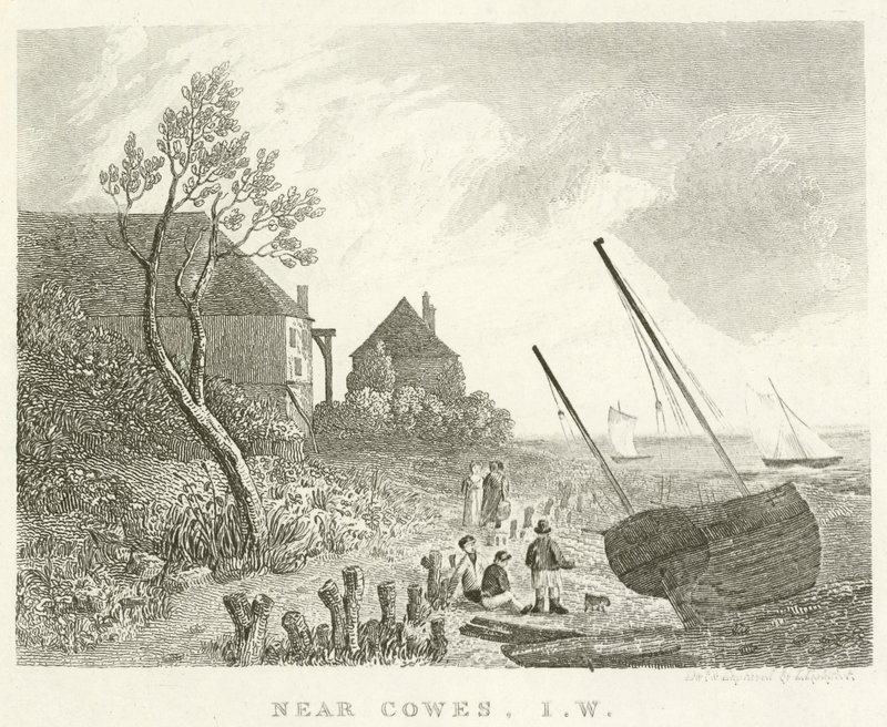 Nær Cowes, Isle of Wight (gravering) av English School