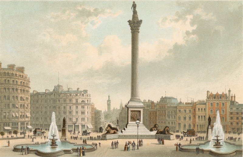 Nelsons monument - Trafalgar Square av English School