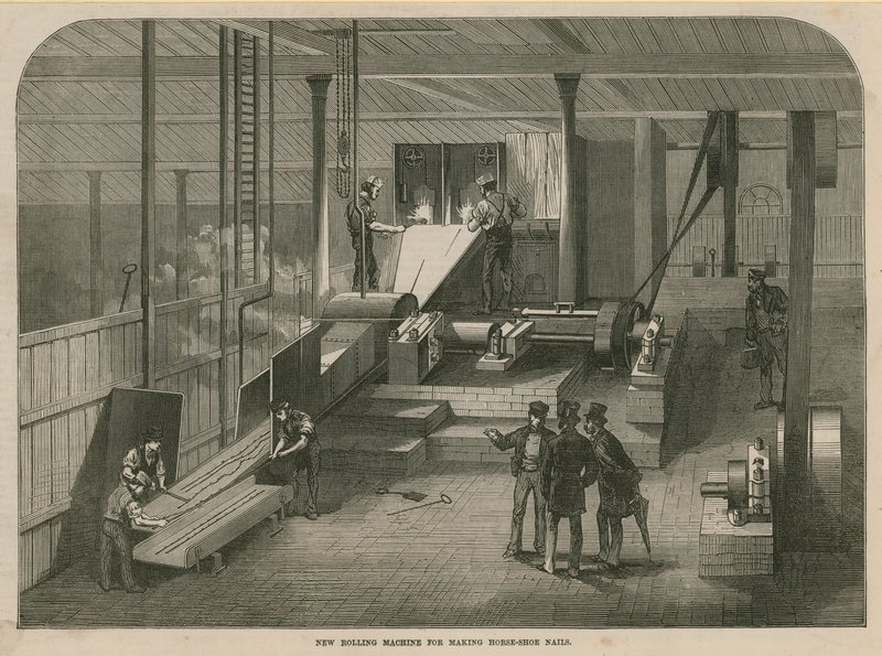 Ny Bolling Machine for å lage hestesko spiker av English School