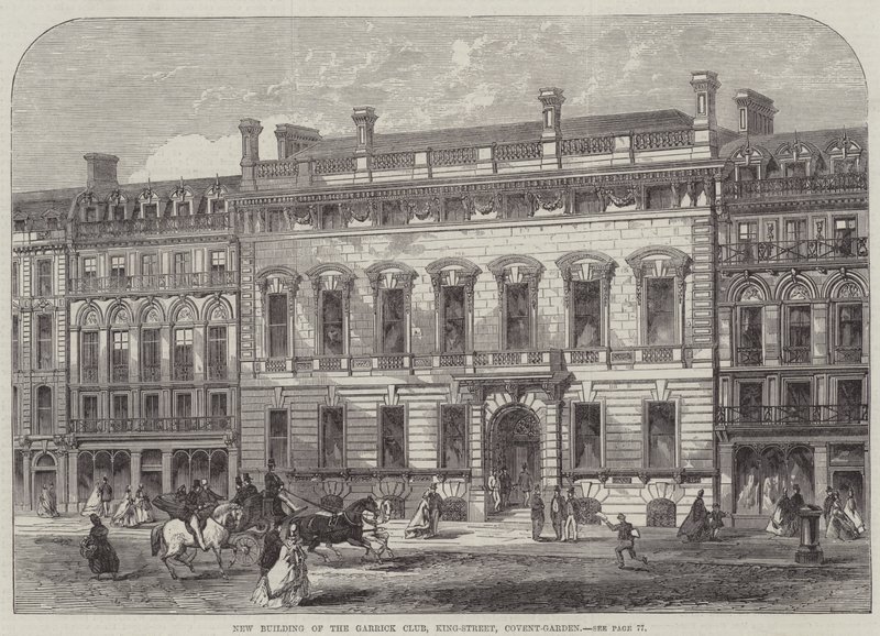 New Building of the Garrick Club, King-Street, Covent-Garden (gravering) av English School