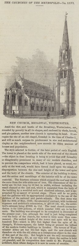New Church, Broadway, Westminster (gravering) av English School