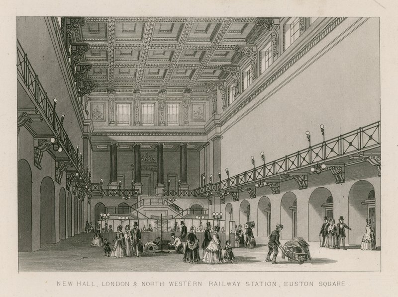New Hall, London og North Western Railway Station, Euston Square, London av English School