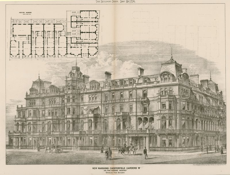 New Mansions, Chesterfield Gardens, London W, John Thomas Wimperis, arkitekt av English School