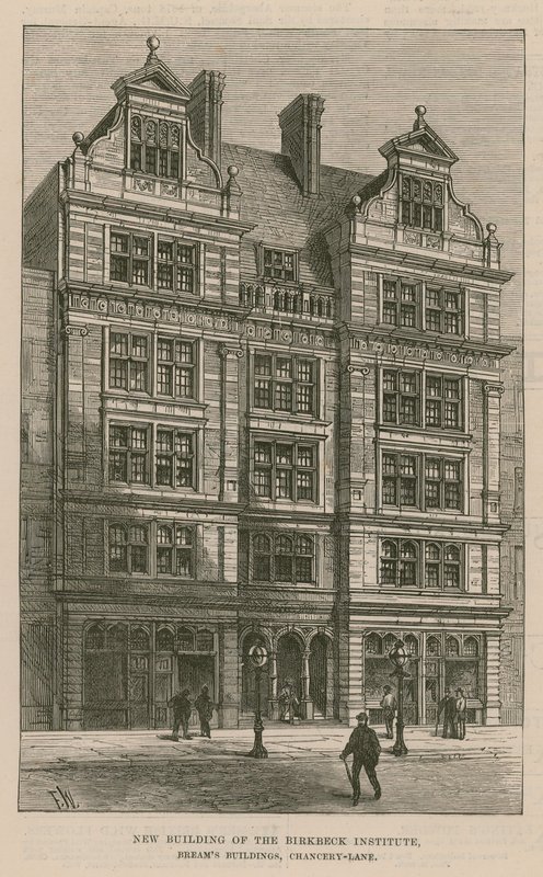 Ny bygning av Birkbeck Institute, Breams Buildings, Chancery Lane, London av English School