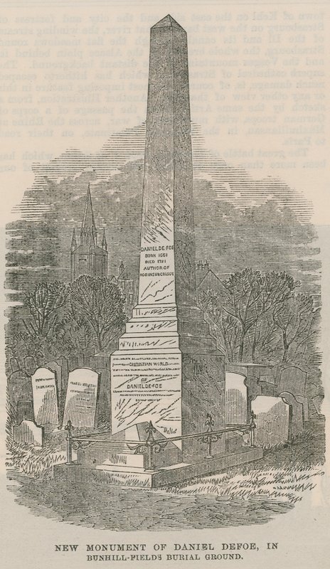 Nytt monument av Daniel Defoe av English School