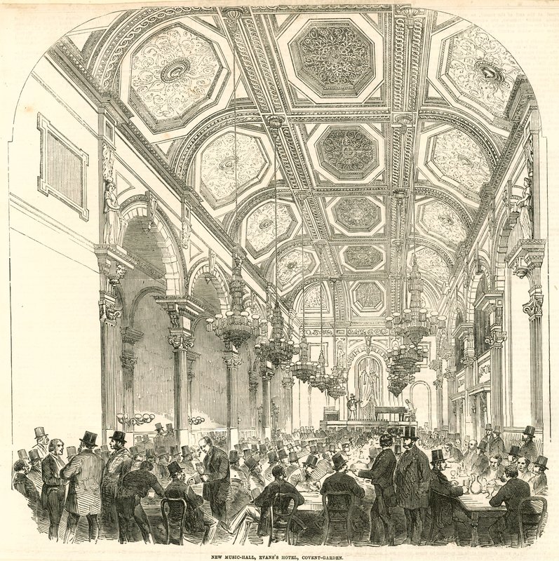 Ny musikkhall, Evans Hotel, Covent Garden, London av English School