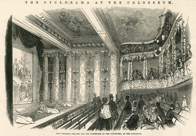 Nytt teater, oppfører for utstillingen av Cyclorama på Colosseum, London av English School