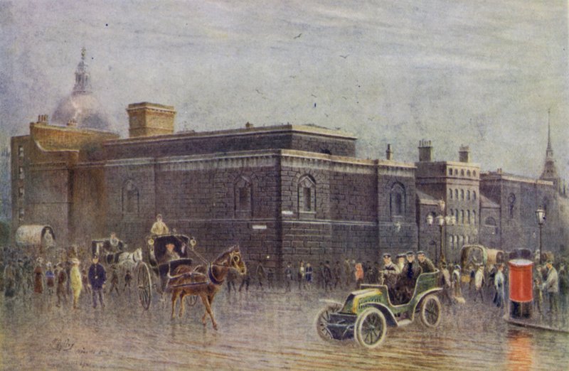 Newgate Prison, før rivingen (s/h-bilde) av English School