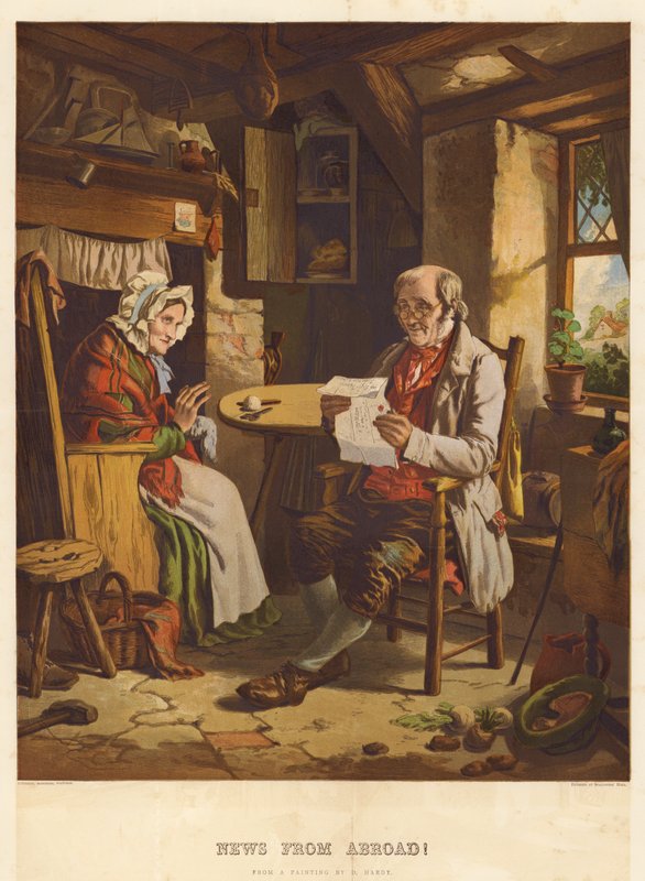 Nyheter fra utlandet! (farge litho) av English School