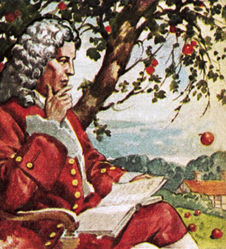 Newton ser på epler falle av English School