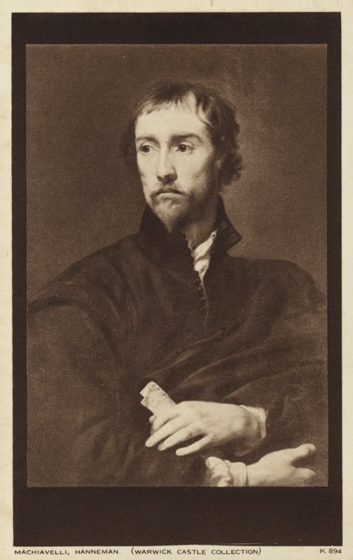 Niccolo Machiavelli , italiensk diplomat, politiker, filosof og forfatter (litho) av English School