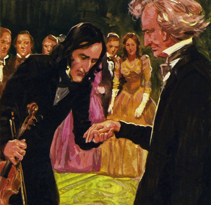Nicolo Paganini kysset hånden hans ydmykt etter å ha spilt Berliozs Harold i Italia av English School