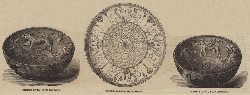Nimroud Antiquities i British Museum (gravering) av English School