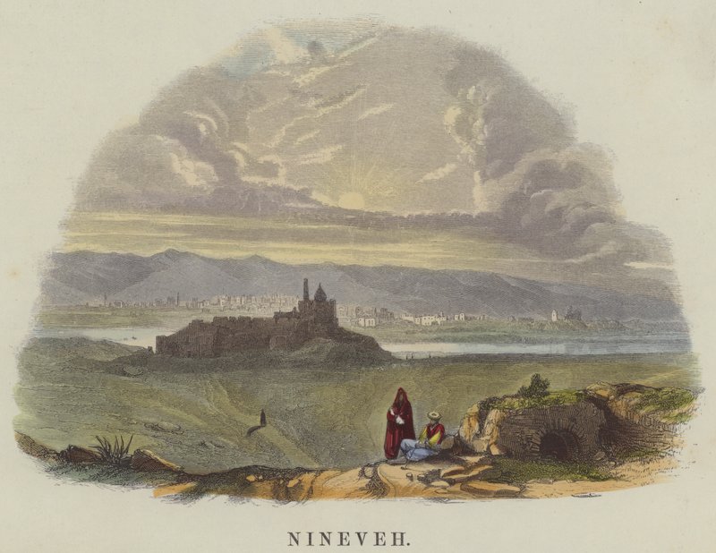 Nineveh (farget gravering) av English School