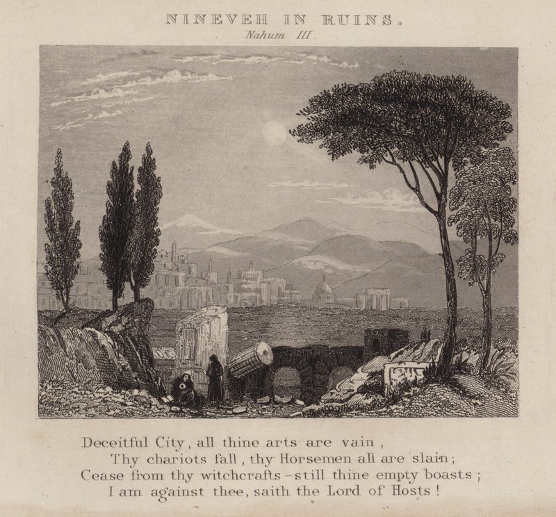 Nineve i ruiner, Nahum III (gravering) av English School