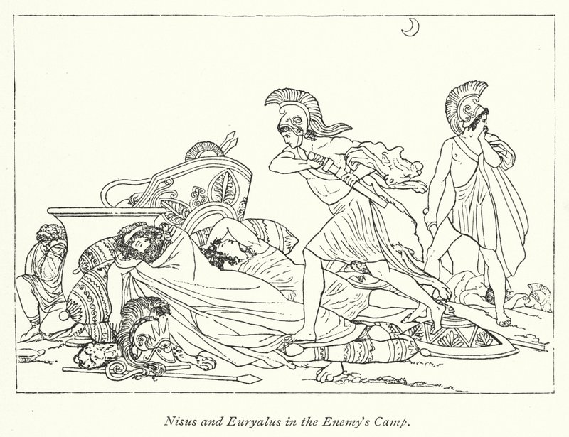 Nisus og Euryalus i fiendens leir (bilder) av English School