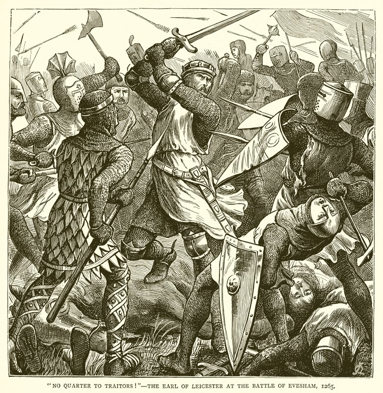 Ingen kvartal til forrædere!--jarlen av Leicester i slaget ved Evesham, 1265 av English School