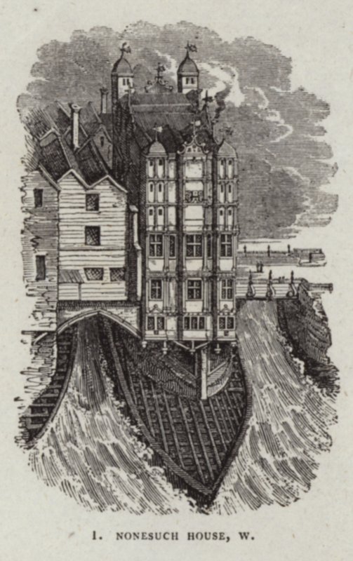 Nonesuch House på Old London Bridge av English School