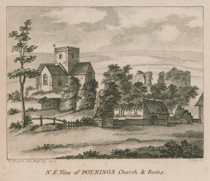 Nord-øst utsikt over Poynings kirke i Poynings av English School