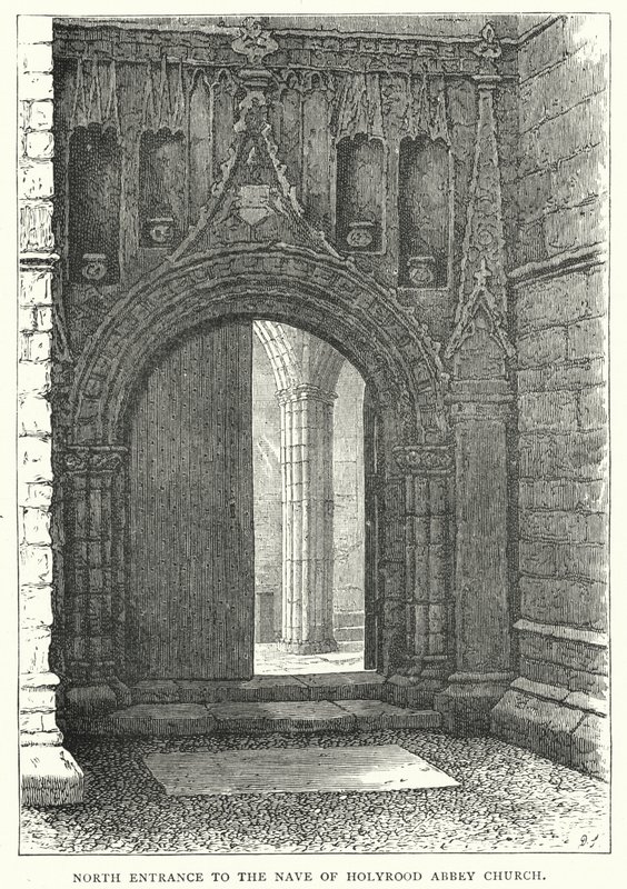 Nordinngang til Nave of Holyrood Abbey Church (gravering) av English School