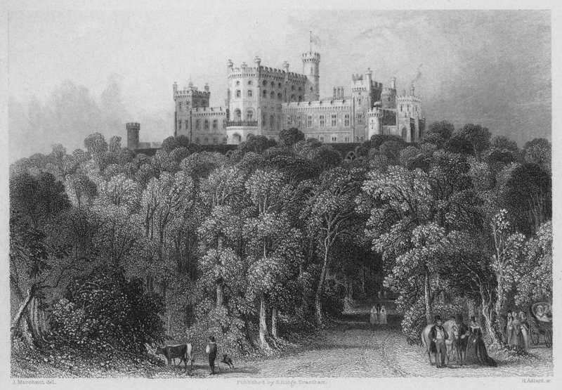 Nordøstutsikt, Belvoir Castle (gravering) av English School