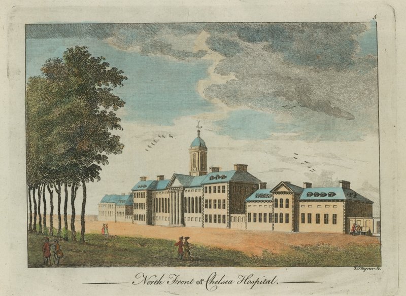 Nord foran Chelsea Hospital av English School