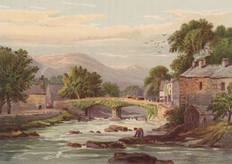 Nord for Wales, Beddgelert (farge litho) av English School