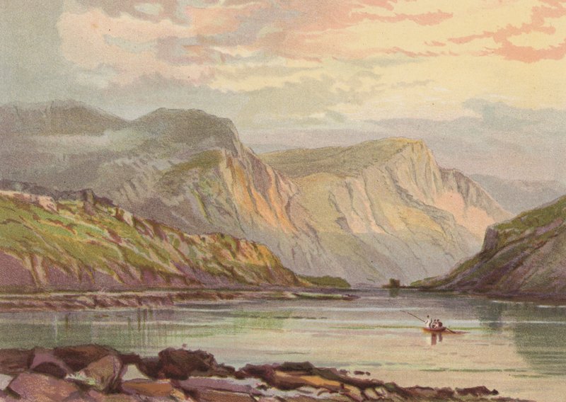 Nord for Wales, Llyn Ogwen (farge litho) av English School