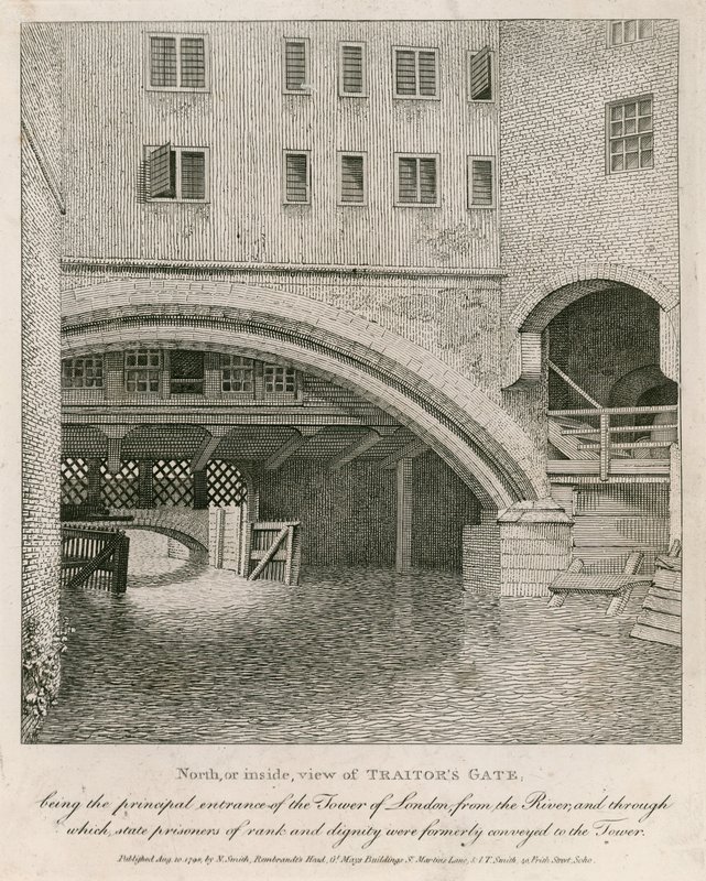 Nord- eller innvendig utsikt over Traitors Gate av English School