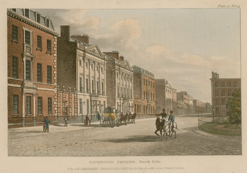 Nordsiden av Cavendish Square, London av English School