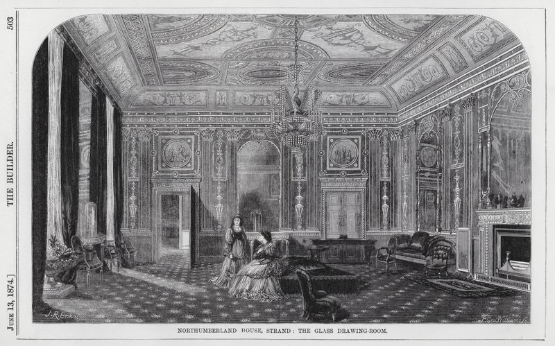 Northumberland House, Strand, Glass-salongen (gravering) av English School