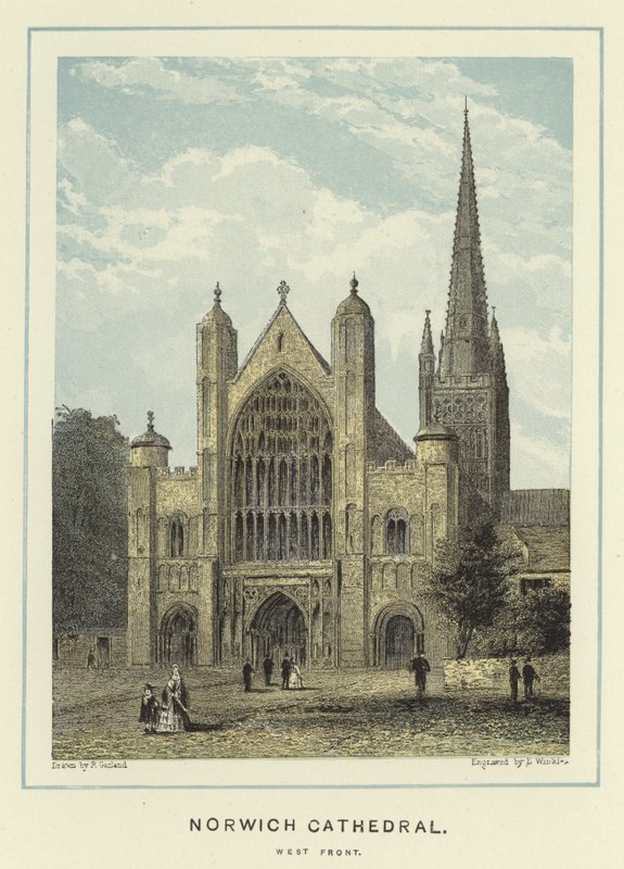 Norwich Cathedral, vestfronten av English School