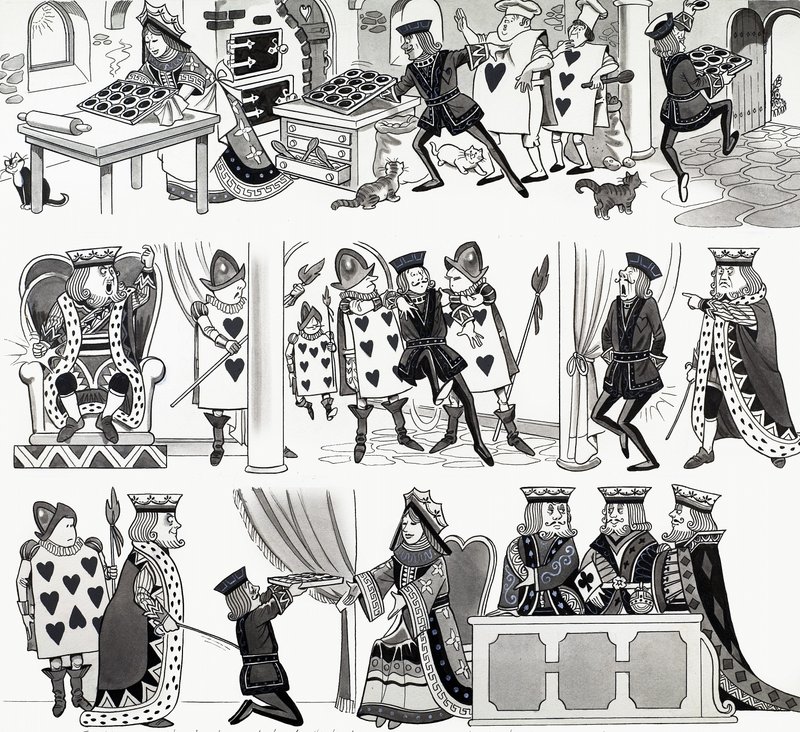 Barnerim illustrasjon: Queen of Hearts av English School
