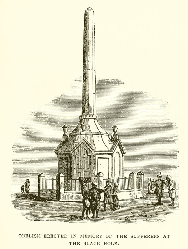 Obelisk reist til minne om de lidende ved Black Hole of Calcutta av English School