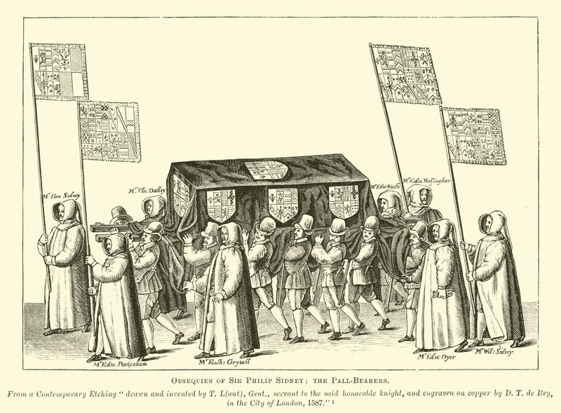 Obsequies av Sir Philip Sidney, Pall-Bearers av English School