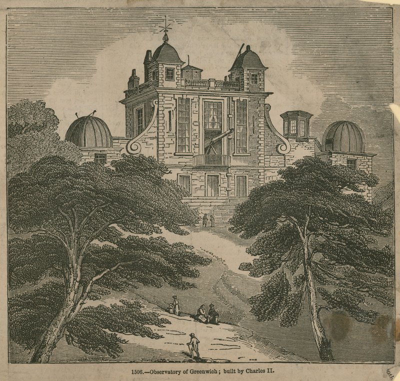 Observatoriet i Greenwich, London, bygget av Charles II av English School